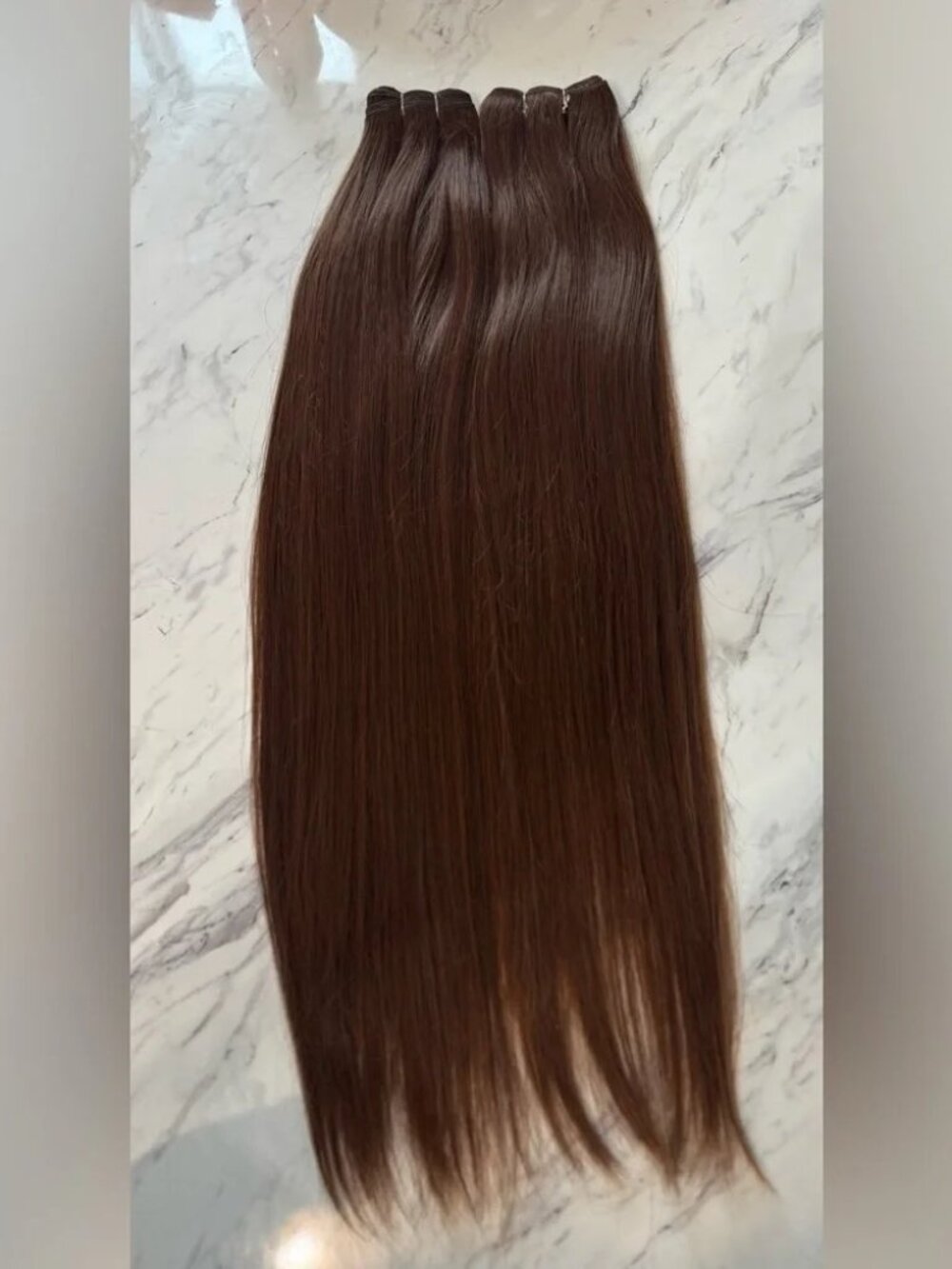 28” Copper Brown Weft Hair Extensions – Silky Straight | Soft lightweight hair